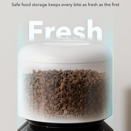 PETLIBRO Automatic Cat Feeder – 3L Programmable Pet Food Dispenser with Freshness Preservation, Timed Portion Control, Voice Meal Call & Dual Power Supply, Healthy Feeding for Cats & Small Dogs White