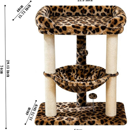 Cat Tree Tower with Top Perch for Large Indoor Cats, Tall Cat Scratching Post