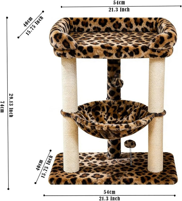 Cat Tree Tower with Top Perch for Large Indoor Cats, Tall Cat Scratching Post