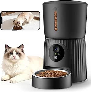 Faroro Automatic Cat Food Dispenser, HD 1080P Camera with Night Vision