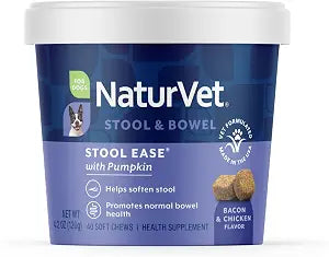 NaturVet Stool Ease Supplement for Dogs – 40 Soft Chews