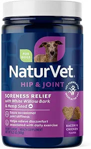 NaturVet Aches & Discomfort Plus Hemp Supplement for Dogs - 60 Soft Chews
