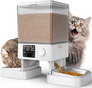oneisall Automatic Cat Feeder for 2 Cats, 20 Cups/5L Automatic Cat Food Dispenser for Small Pets