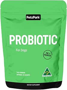 Petz Park Dog Probiotic 45 Scoops, Probiotics for Dogs Powder, Gut Health Dogs Supplement, Paw Licking and Digestive Support, Dog Food Topper Made in Australia