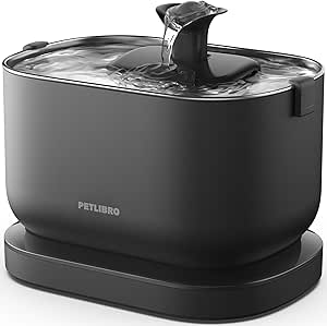 PETLIBRO Cat Water Fountain, Cordless with Stainless Steel Tray, 2.5L Black