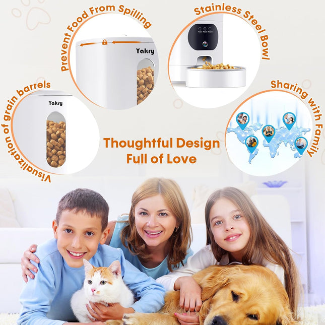 Automatic Cat Feeder with Camera WiFi, Timed Automatic Dog Feeder with Pet Camera: 2-Way Audio, Auto Cat Food Dispenser - HD 1080P Video