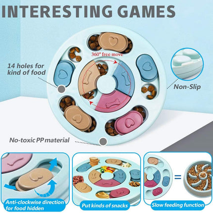 Dog Puzzle Toys, Interactive Dog Game, Dog Enrichment Toys for Small, Medium & Large Dogs, Treat Training