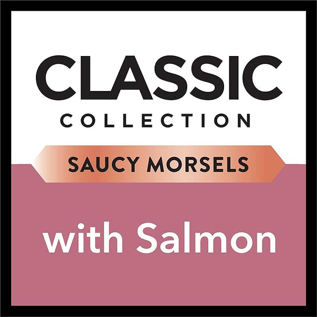 Dine Classic Collection Wet Cat Food Salmon Saucy Morsels 85g Tray, 42 Pack