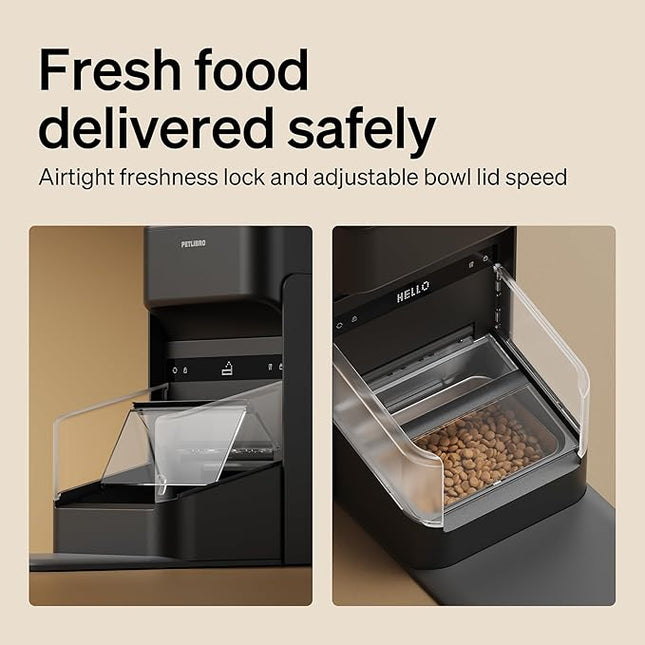 PETLIBRO One RFID Automatic Cat Feeder, Collar-Activated Selective Feeding for Multi-Cat Households, Stops Food Stealing, App Remote Control, Adjustable Lid, 3L Black, Includes AU Adapter & Tag