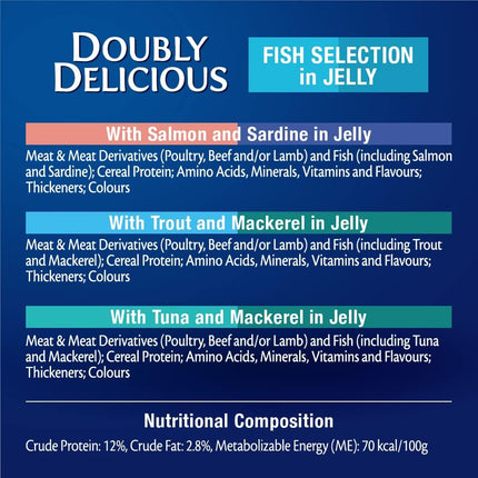 FELIX As Good As It Looks Adult Wet Cat Food Fish Selection in Jelly 60x85g