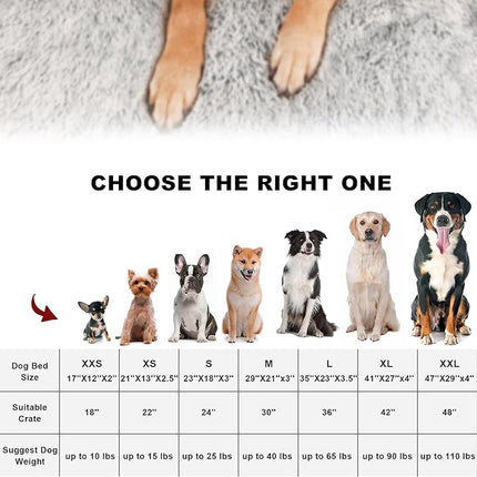 Bedfolks Waterproof Dog Crate Bed,Plush Dog Crate Pad with Removable Cover,Dog Kennel Bed 23"x18",Dark Grey