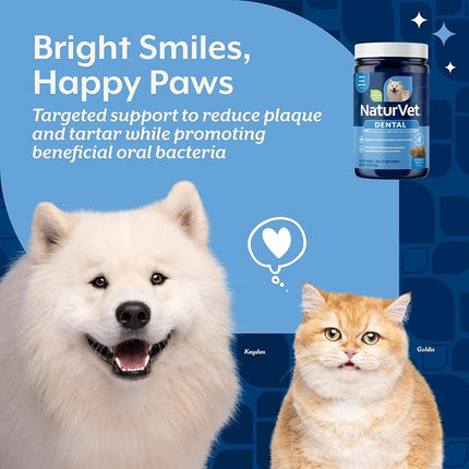 NaturVet Dental Targeted Care Supplement for Dogs & Cats - 60 Ct