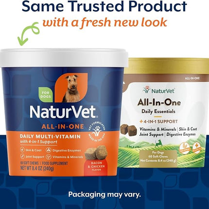 NaturVet All-in-One Dog Supplement Daily Multivitamin - 60 Soft Chews