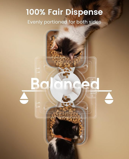 oneisall Automatic Cat Feeder for 2 Cats, 20 Cups/5L Automatic Cat Food Dispenser for Small Pets