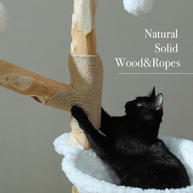 PAWZ Road Solid Cat Tree, Large Cat Tower for Indoor Cats with Large Cozy Hammock (Dia=40cm)