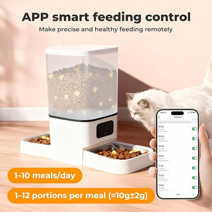 PaWz Automatic Cat Feeder with APP Control,5G WiFi Automatic Dog Feeder,6L Food Large Cat Dispenser for Multiple Pets