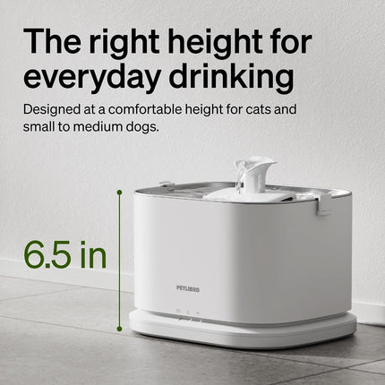 PETLIBRO Upgrade Cat Water Fountain Stainless Steel Tray, Dockstream 2 Cat Fountain Indoor, 3L/101oz 5g