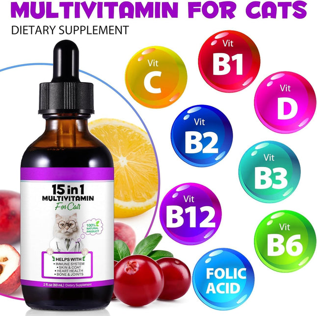 15-in-1 Cat Multivitamin Liquid Drops 60mL