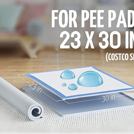 TidyFriend Pee Pad Holder Tray 30 x 23 Inches, Silicone Dog Potty Tray (Light Grey)