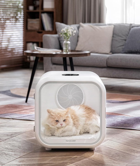62L Cat Dryer Box Pet Dryer, 360° Efficient Automatic (white)