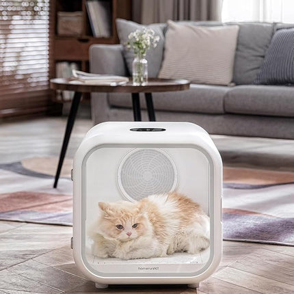 62L Dog Dryer Box, 360° Efficient Automatic and Quiet Cat Pet Dryer Box with Smart Temperature Control, Ideal for Cats and Medium Dogs (white)