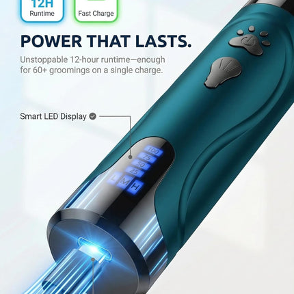 YABIFE Super Quiet Dog Nail Grinder & Clippers Kit with 2 LED Lights, 3 Speeds Up to 12,000 RPM