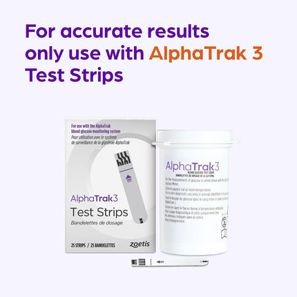 AlphaTrak3 Blood Glucose Monitoring Kit for Diabetic Dogs, Cats & Horses