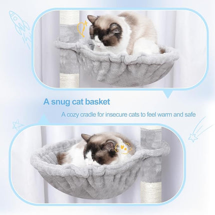 Hey-brother Cat Tree Tower with Stable Extended Base, 3 Platforms, MPJ038W