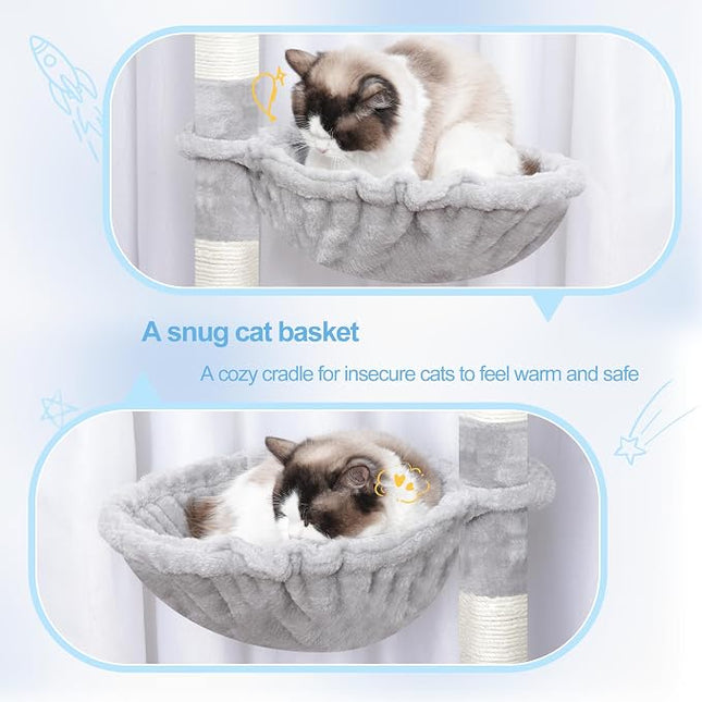 Hey-brother Cat Tree Tower with Stable Extended Base, 3 Platforms, MPJ038W
