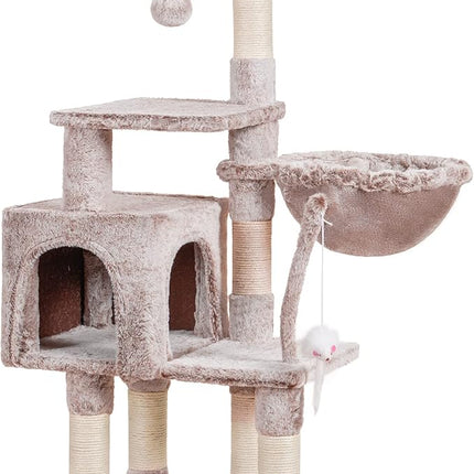 Heybly 110cm Cat Tree with Toy, Cat Tower for Indoor Cats,  Multi-Level House for Kittens, Muchroom HCT004SMU