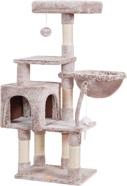 Heybly 110cm Cat Tree with Toy, Cat Tower for Indoor Cats, Muchroom