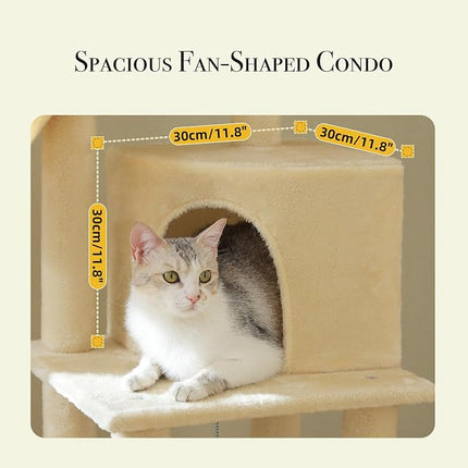 PAWZ Road Floor to Ceiling Cat Tree, 85–112" Tall Cat Tower with Dual Posts