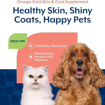 NaturVet Omega-Gold Plus Salmon Oil Skin Supplement for Pets - 180 Ct