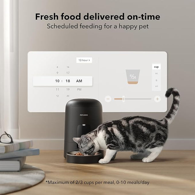 PETLIBRO Cordless Automatic Cat Feeder – Battery Powered, WiFi App Control