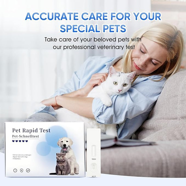 Cat FCV Home Test Kit – 5-Piece, Quick 5-Minute Detection, Accurate & Non-Invasive Feline Health Test, 98.8% Reliable, Easy-to-Use for All Breeds & Ages, Saves Time & Vet Bills
