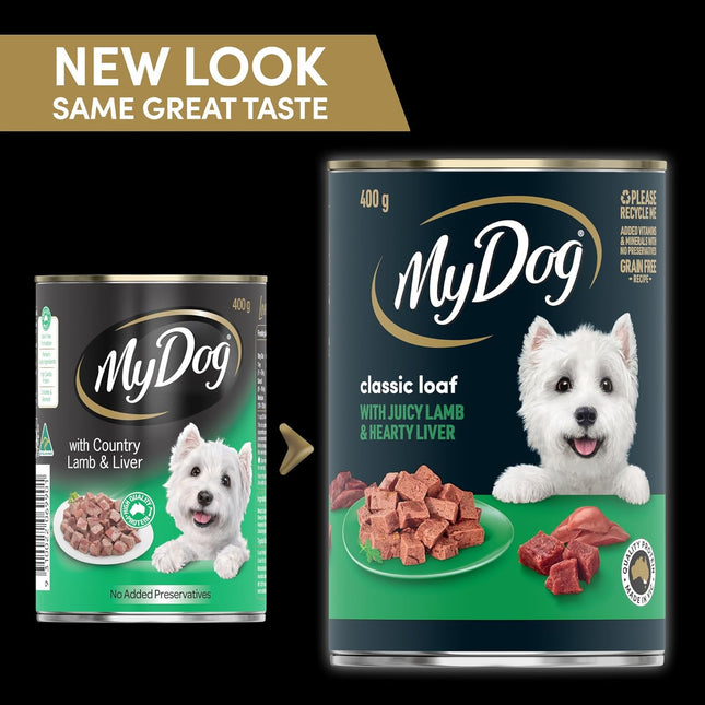 MY DOG Adult Wet Dog Food Country Lamb & Liver 400g Can, 24 Pack