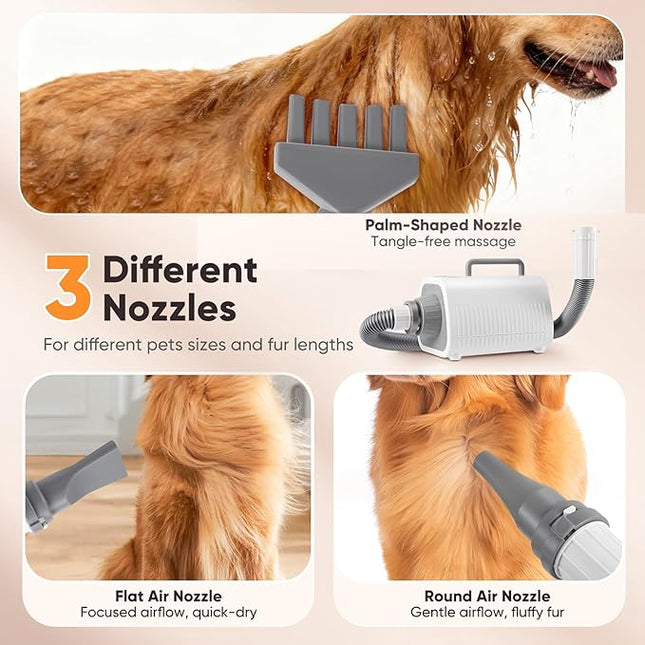 Dog Hair Dryer, Hair Dryer with Adjustable Temperature and Speed, Pet Grooming Set