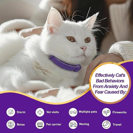 Cat Pheromone Calming Collar, 6-Pack Calming Collar for Cats – Adjustable 15″, 60-Day