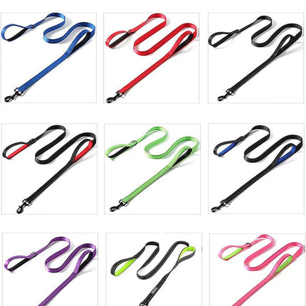 Heavy Duty Dog Leash - 2 Handles by Padded Traffic Handle for Extra Control, 6foot Long - Perfect for Medium to Large Dogs (6 ft, Black)