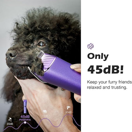 Professional Dog Grooming Clipper with Replacement Blade, 5-in-1 Adjustable Blade Cordless Pet Grooming Kit 2 Speed Trimmer Hair Shaver with Detachable Metal Combs Nova for Animal Horse