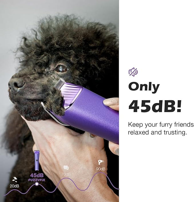Professional Dog Grooming Clipper with Replacement Blade, 5-in-1 Adjustable Blade Cordless Pet Grooming Kit 2 Speed Trimmer Hair Shaver with Detachable Metal Combs Nova for Animal Horse