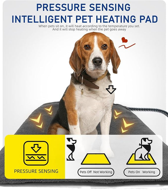 Pressure Activated Pet Heating Pad 18 x 22,Gravity Sensing,Automatic or Manual Mode