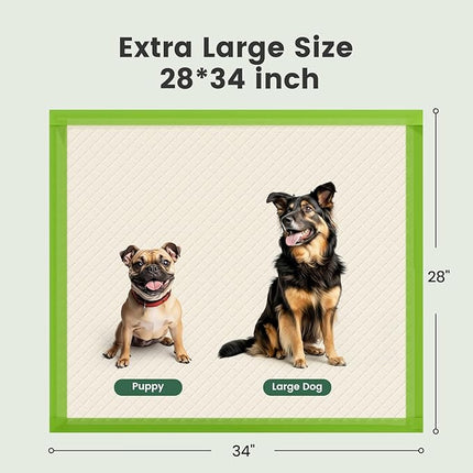 Gardner Pet Dog Pee Pads Extra Large 28"x34", XL Thicker ECO Green Disposable XLarge Puppy Training Pads