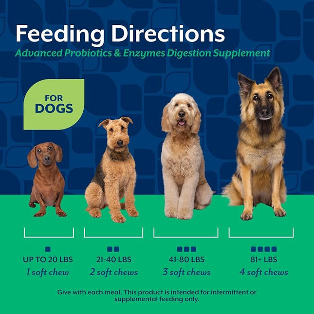 NaturVet Advanced Probiotics & Enzymes Dog Supplement - 120 Soft Chews