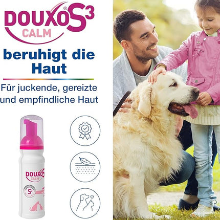 DOUXO S3 Calm Mousse for Dogs and Cats, Foam Care for Itchy, Irritated & Sensitive Skin, 150 ml