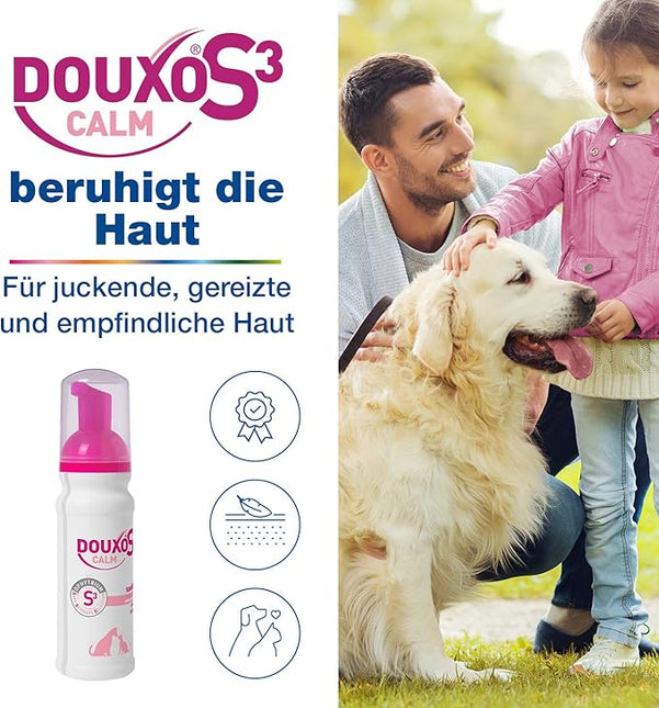 DOUXO S3 Calm Mousse for Dogs and Cats, Foam Care for Itchy, Irritated & Sensitive Skin, 150 ml