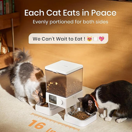 oneisall Automatic Cat Feeder for 2 Cats, 20 Cups/5L Automatic Cat Food Dispenser for Small Pets