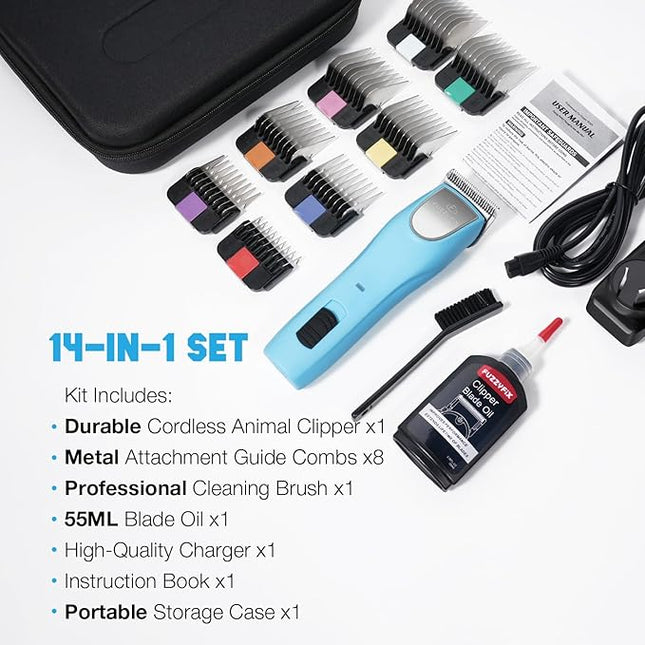 Professional Dog Clippers for Grooming - 2 Speed, A5 Metal Blade for Animal/Pet/Horse