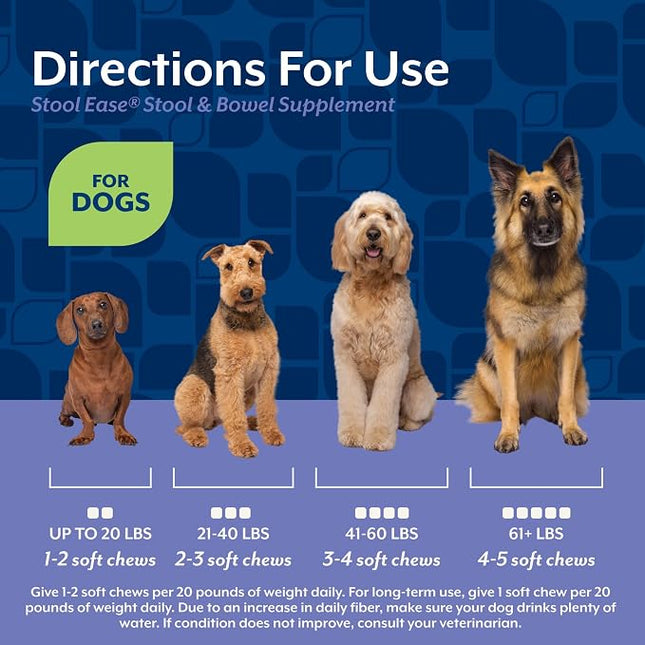 NaturVet Stool Ease Supplement for Dogs – 40 Soft Chews