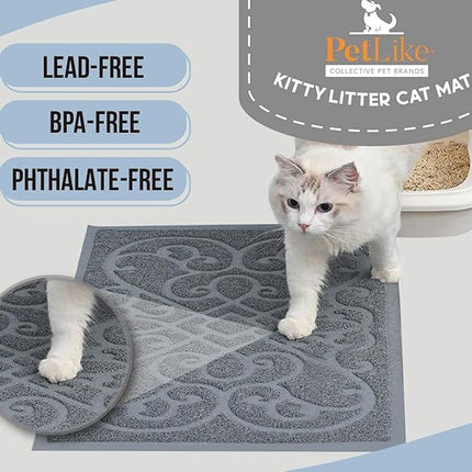 PetLike Cat Litter Mat Kitty Litter Mats for Tray Boxes, Kitty Litter Trapping Mat House Floors Clean (Beige)